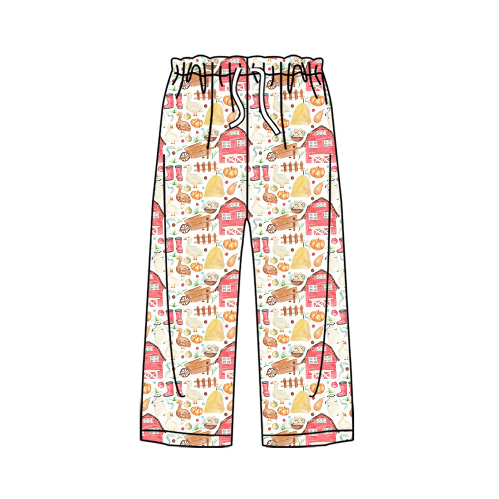Preorder (moq 5)Baby Girls Farm Chicks Houses Straight Pants Bottom