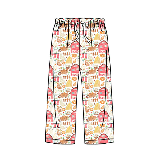 Preorder (moq 5)Baby Girls Farm Chicks Houses Straight Pants Bottom