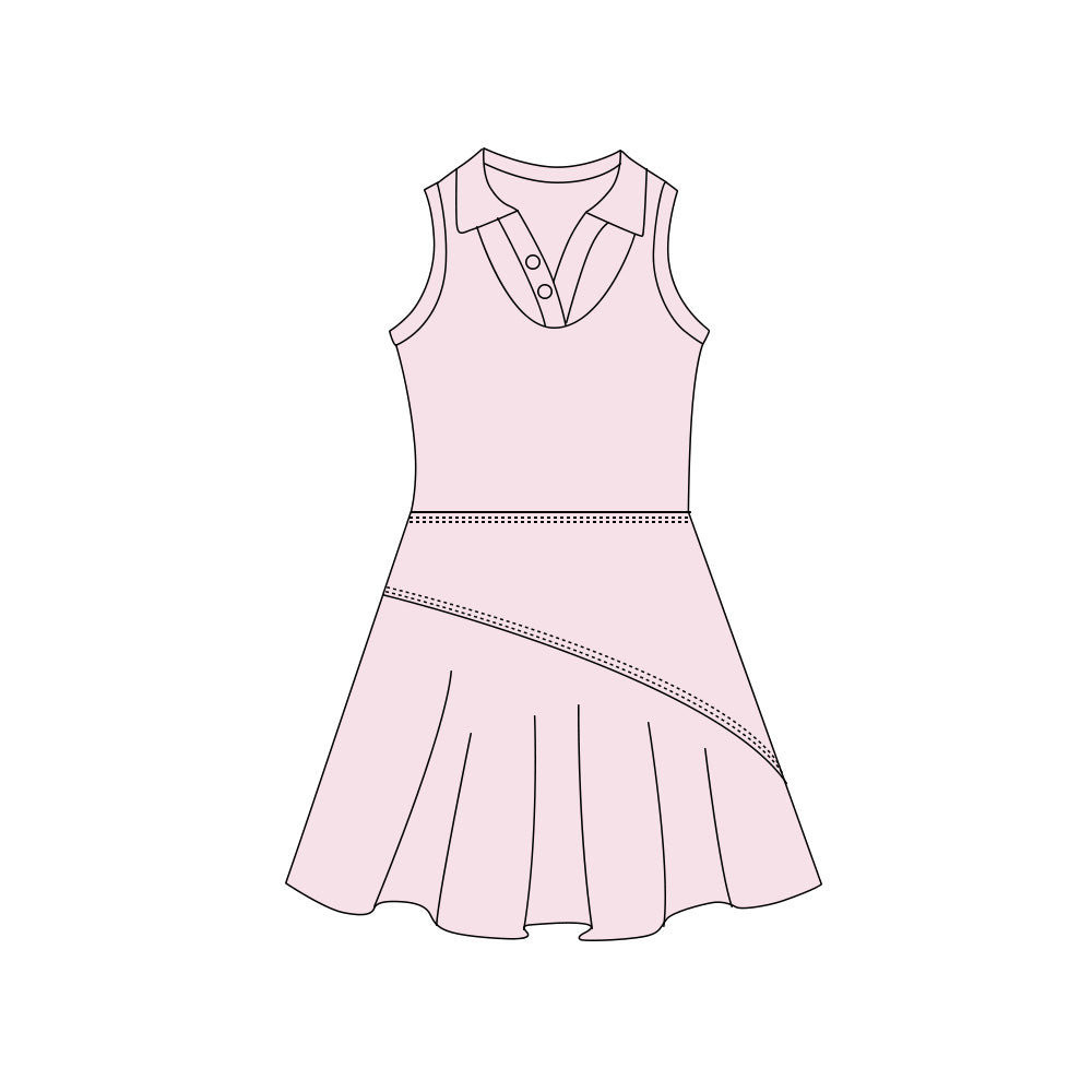 Preorder (moq 5)Baby Girls Light Pink Sleeveless Button Top Pleated Knee Length Dresses
