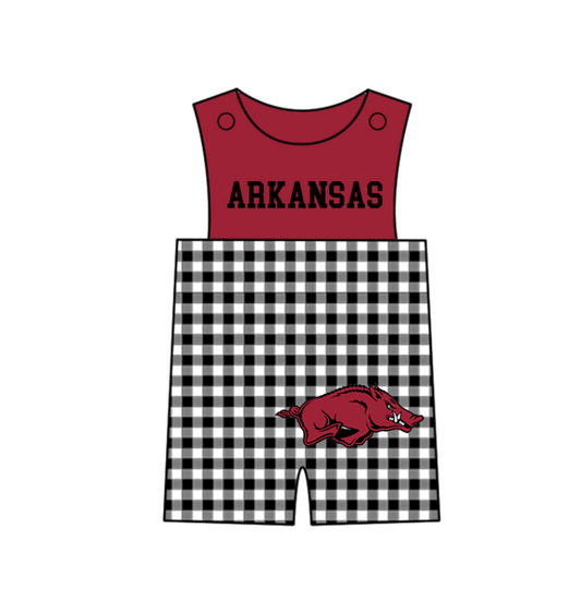 Preorder (moq 5)Baby Boys Sleeveless Arkansas Shorts Rompers