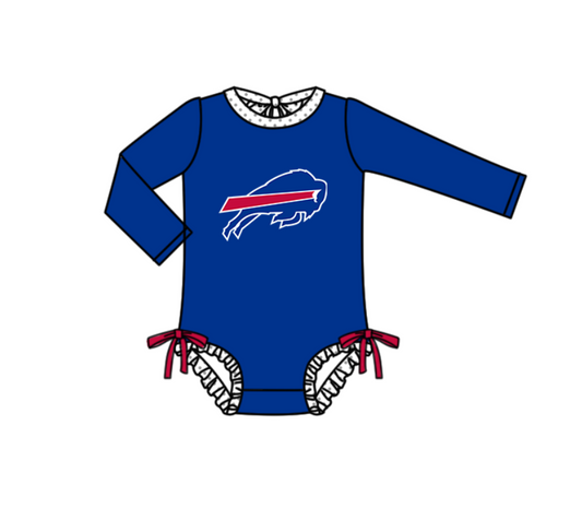 Preorder moq 5 Baby Girls Blue Long Sleeve Team Swimsuits