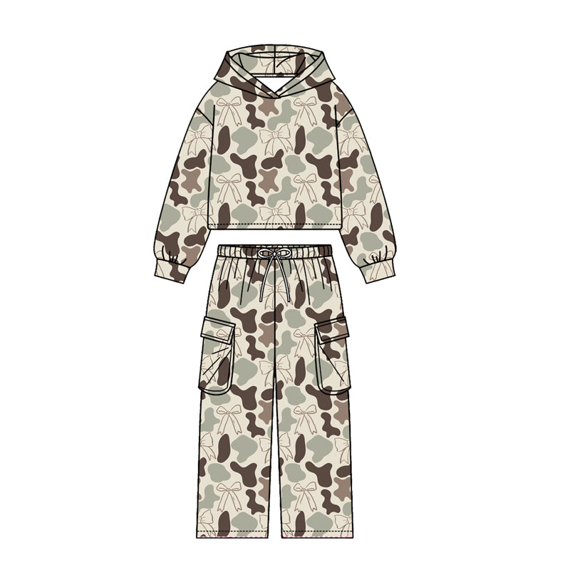 Preorder (moq5) Kids Camo Hunting Print Joggers Team Clothes Set