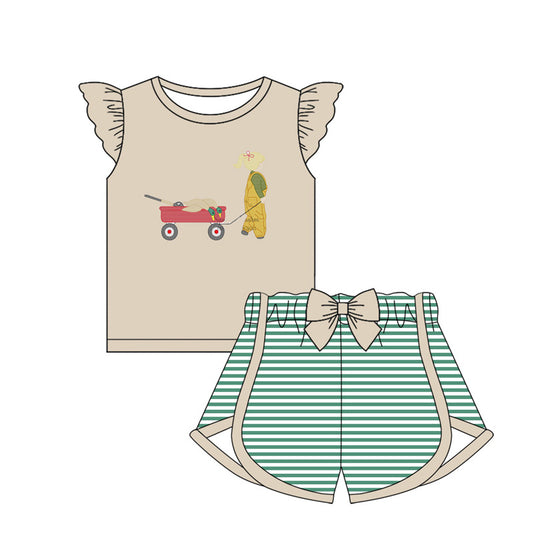 Preorder (moq 5)Baby Girls Hunting Ducks Shirt Bow Shorts Clothes Sets