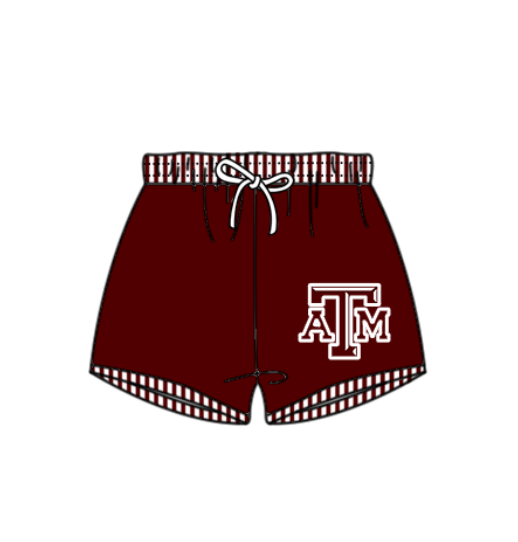 Preorder moq 5 Baby Boys Red ATM Team Swimming Trunks Bottom