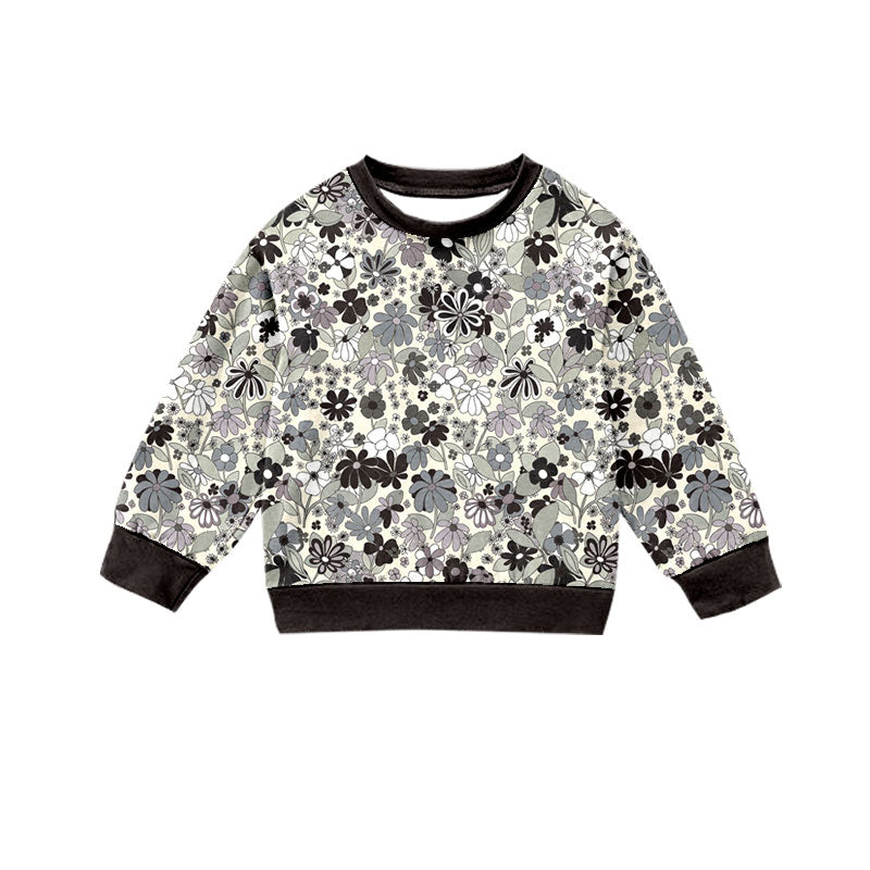 Preorder (moq 5)Baby Girls Long Sleeve Colorful Daisy Flowers Fall T-shirts Top
