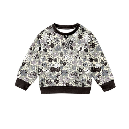 Preorder (moq 5)Baby Girls Long Sleeve Colorful Daisy Flowers Fall T-shirts Top