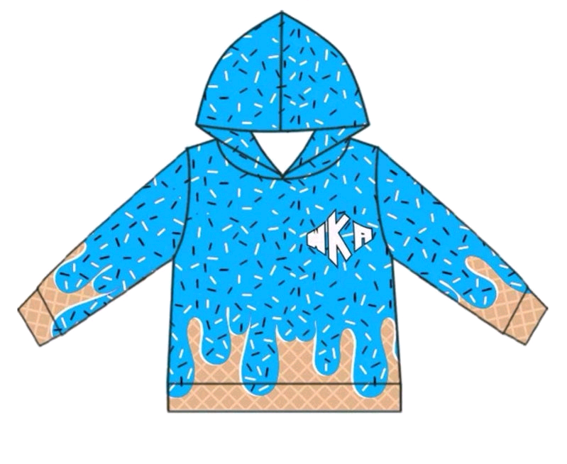 Preorder moq 5 Baby Boys Blue Team Drips Hooded Tops