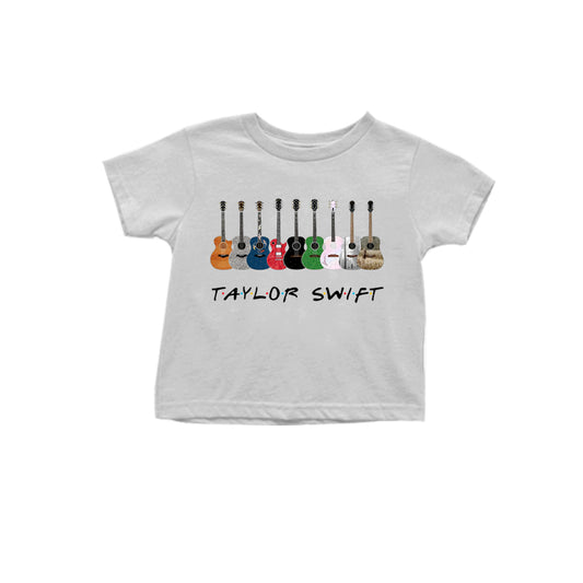Baby Girls Grey Singer Guita Short Sleeve Tee Shirts Tops Preorder(moq 5)