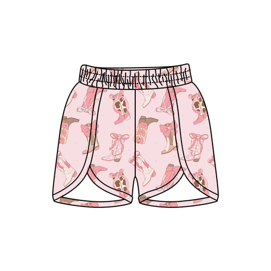 Preorder(moq 5) Adult Women Western Pink Boots Shorts Bottoms