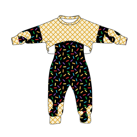 Preorder (moq 5)Baby Girls Long Sleeves Drip Shirt Top Jumpsuit 2 Piece Team Clothes Sets