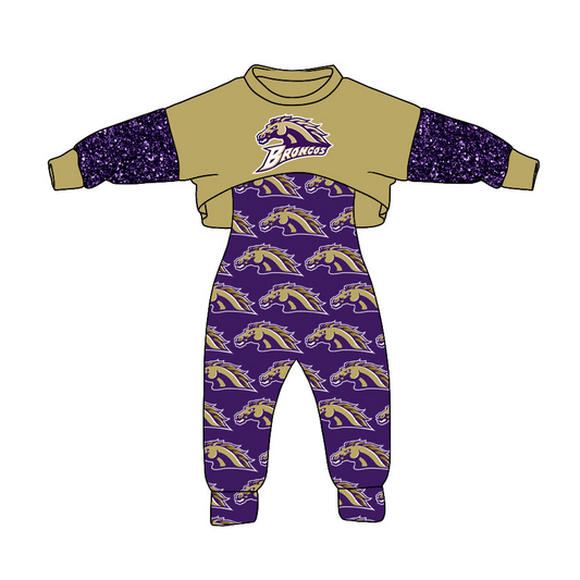 Baby Girls Broncos Team Top Shirt Jumpsuits Clothes Sets split order preorder Dec 2nd