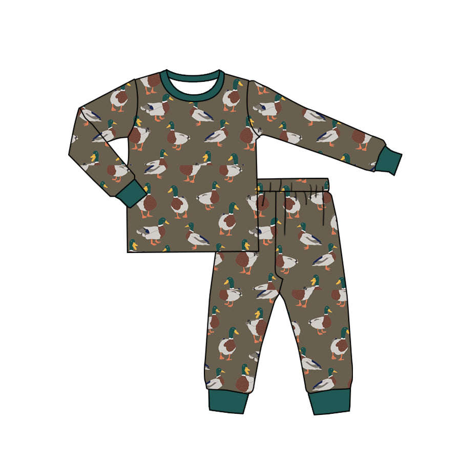 Baby Boys Hunting Ducks Tee Legging Pajamas Clothes Sets Preorder(moq 5)