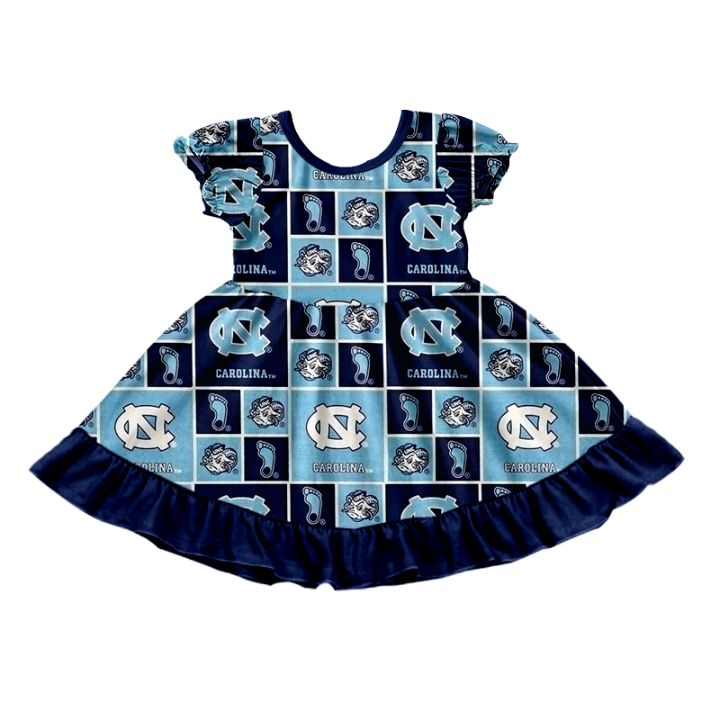 Preorder (moq 5)Baby Girls Corolin Team Ruffle Knee Length Dresses