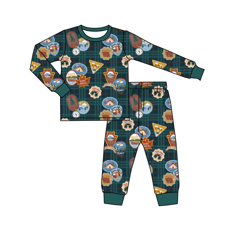 Baby Boys Camping Top Pants Pajamas Clothes Sets preorder(MOQ 5)