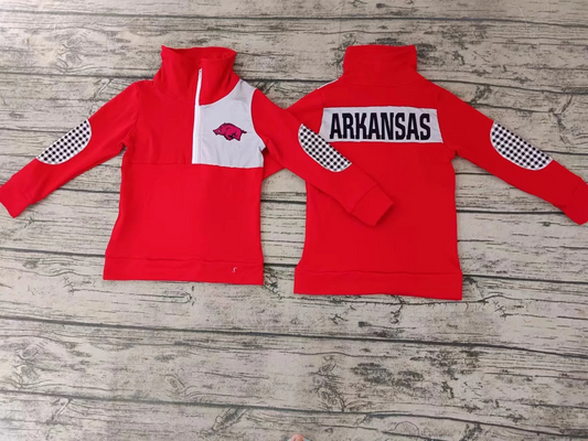 Baby Boys Arkansas Team Red Zip Pullovers Tops split order preorder Sep 5th