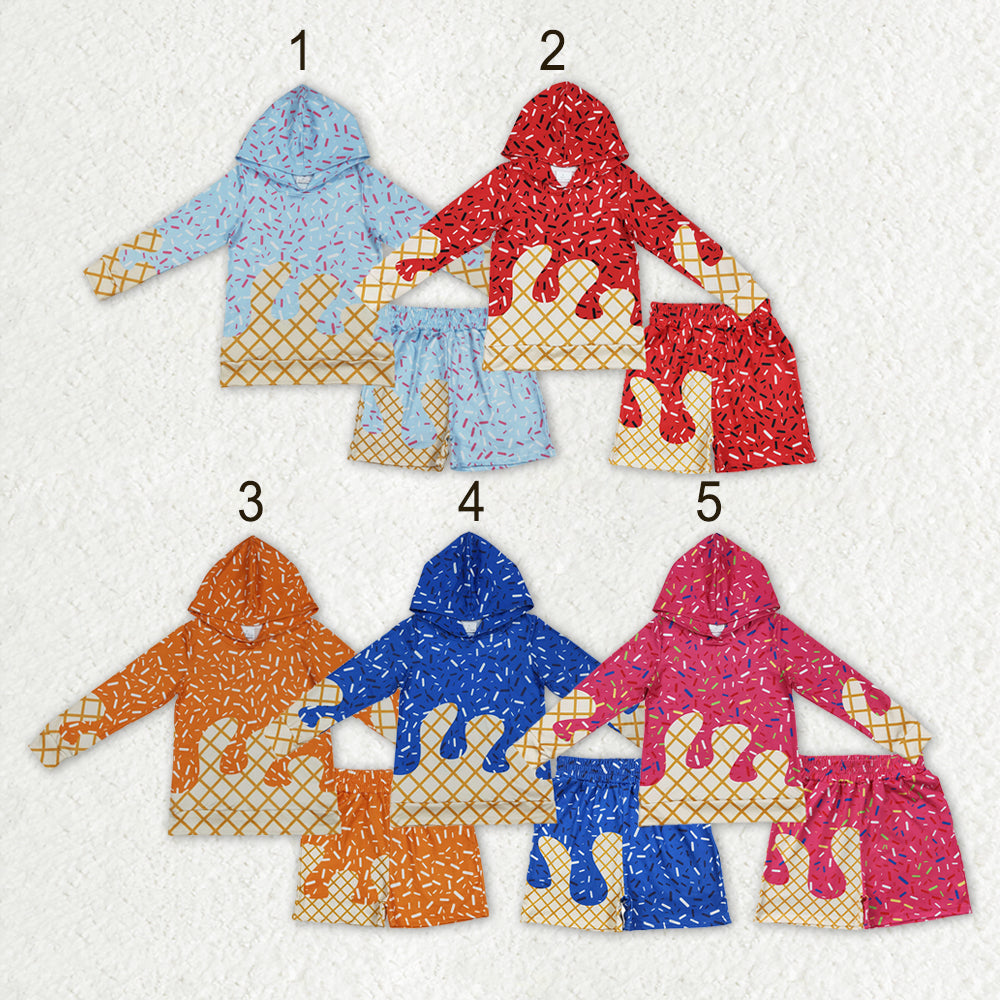 Sibling Baby Boys Long Sleeve Southern Camo Drip Sprinkles Hoodies Pockets Shorts Clothes Sets