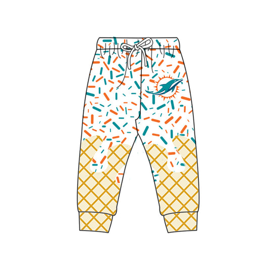Preorder (moq 5)Baby Boys Drip Sprinkles Miami Dolphins Team Jogger Pants Bottom