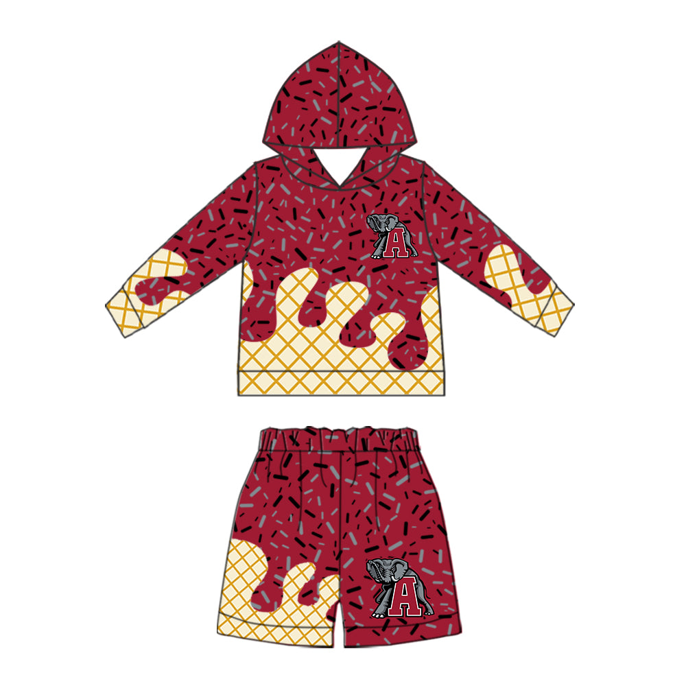 Preorder (moq 5) Baby Boys Sprinkles Alabama Hoodie Short Team Clothes Sets