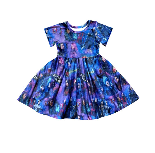 Baby Girls Short Sleeve Cartoon Knee Length Dresses preorder (moq 5)