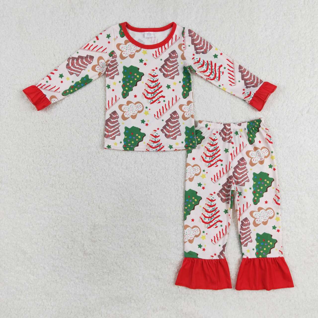 Family Christmas Tree Cake Shirt Pants Bamboo Rompers Pajamas Clothes Sets