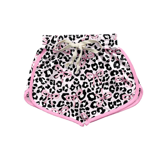 Adult Women Southern Pink Leopard Bows Shorts Bottoms Preorder(moq 5)