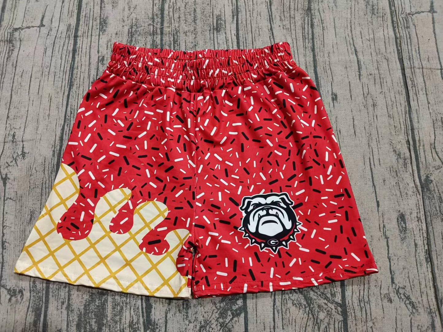 Preorder moq 5 Baby Boys Georgia Bulldog Team Shorts Bottoms