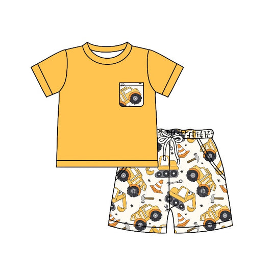 Baby Boys Pocket Shirt Constructions Shorts Boutique Outfits Sets preorder(moq 5)