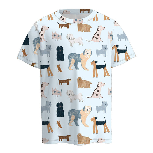 Baby Boys Dogs Blue Color Short Sleeve Tee Shirts Tops Preorder(moq 5)
