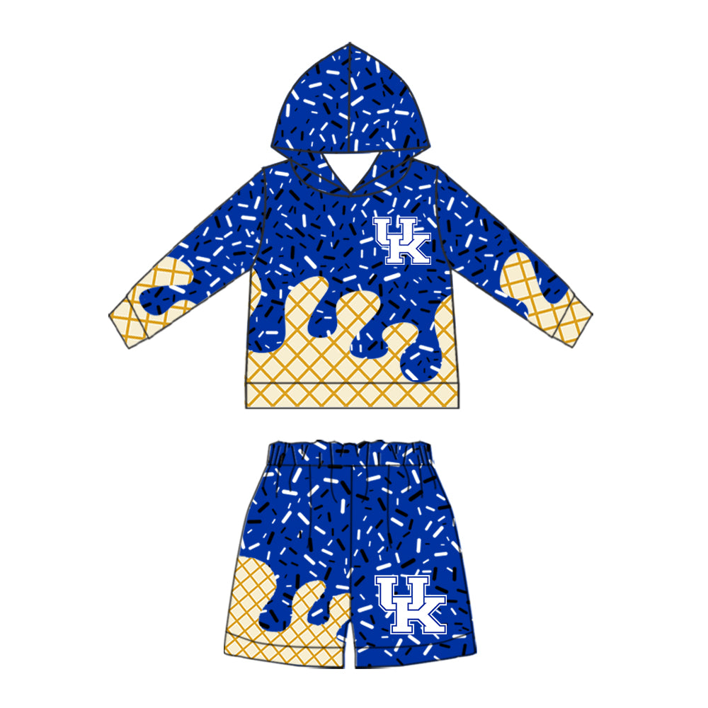 Preorder (moq 5) Baby Boys Sprinkles Kentucky Hoodie Short Team Clothes Sets