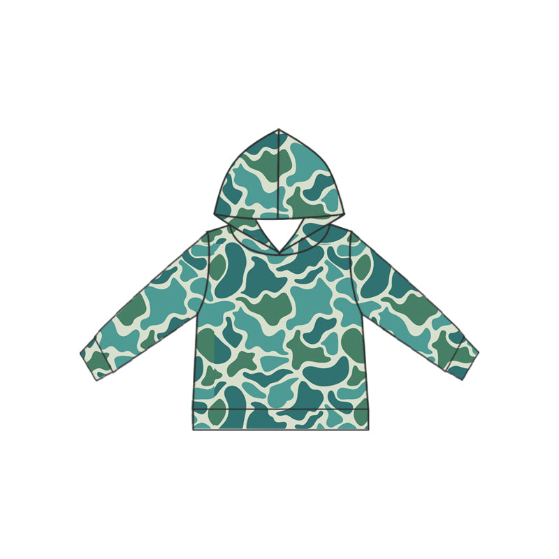 Preorder (moq 5)Baby Boys Green Camo Hoodies Tops