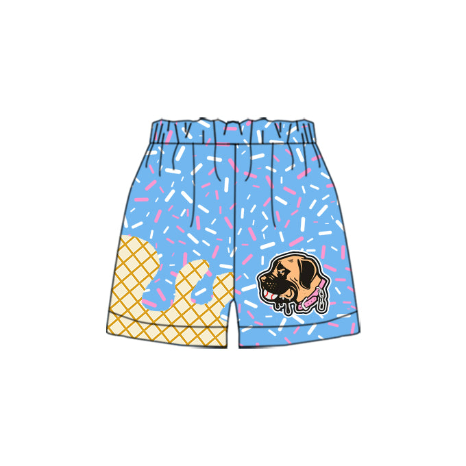 Preorder (moq 5)Baby Boys Drip Blue Dog Team Shorts Bottom