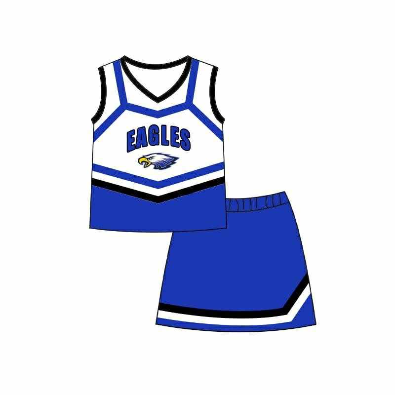 Preorder (moq 5)Baby Girls Eagles Team Top Short Skirts Clothes Sets