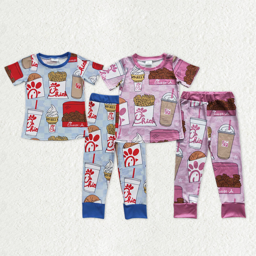 Sibling Baby Boys Girls Chip Chicken Top Pants Pajamas Sets