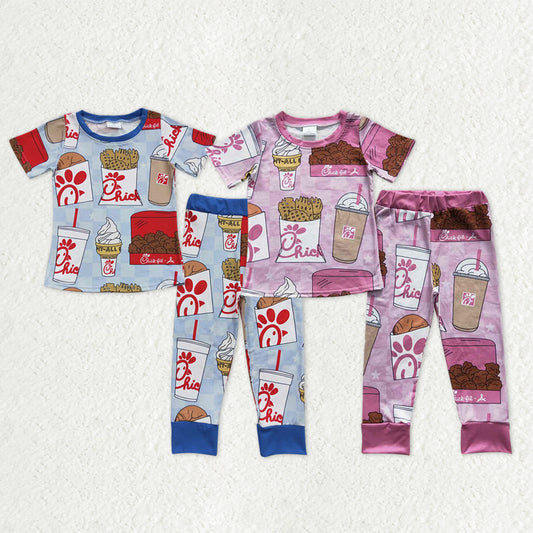 Sibling Baby Boys Girls Chip Chicken Top Pants Pajamas Sets