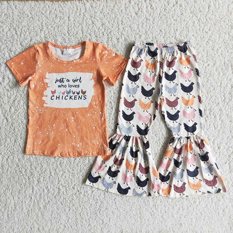 USA Shop Orange Chickens Clothes Set