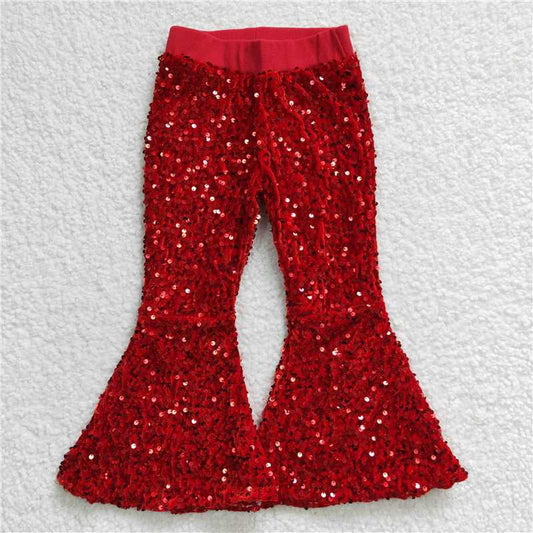 USA Shop Baby Girls Christmas Red Sequin Bell Pants