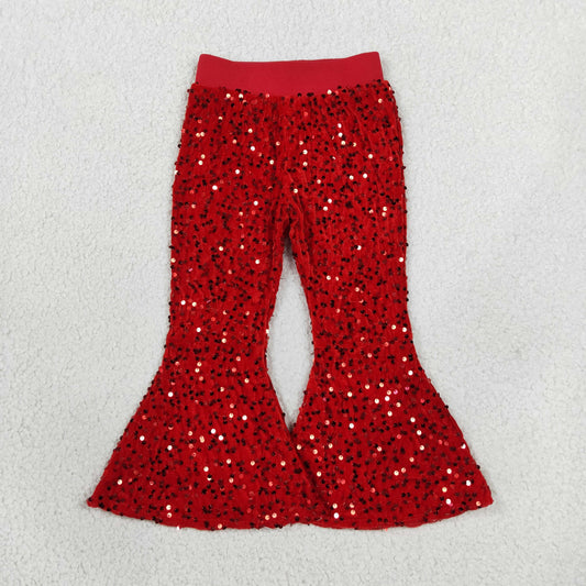Baby Girls Christmas Red Sequin Bell Pants