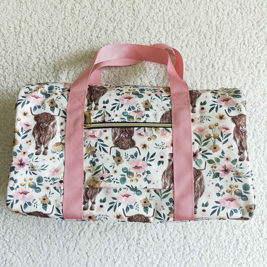 USA Shop Western cow pink flower Gym bags