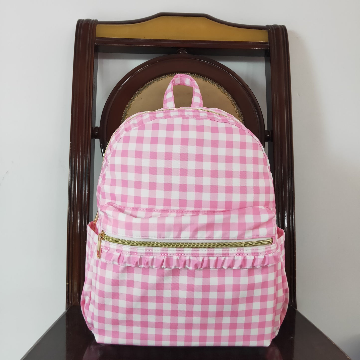 USA Shop Baby Girls Pink Checked School Backpack Bags
