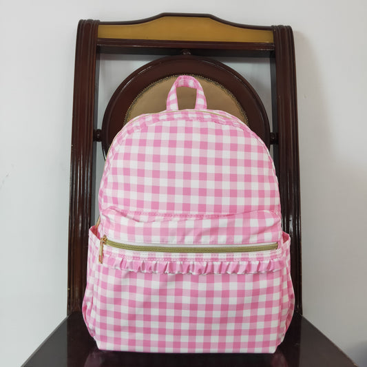 USA Shop Baby Girls Pink Checked School Backpack Bags