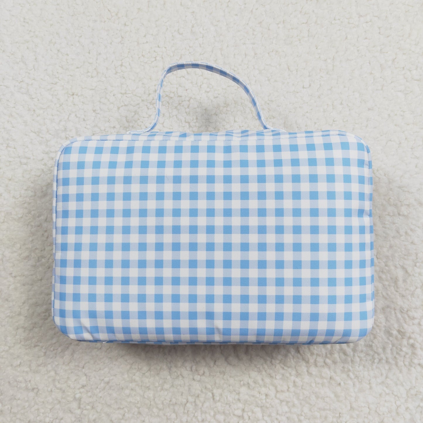 Baby Kids Back To School Sibling Blue Checkered Backpack Bags Lunch Boxes