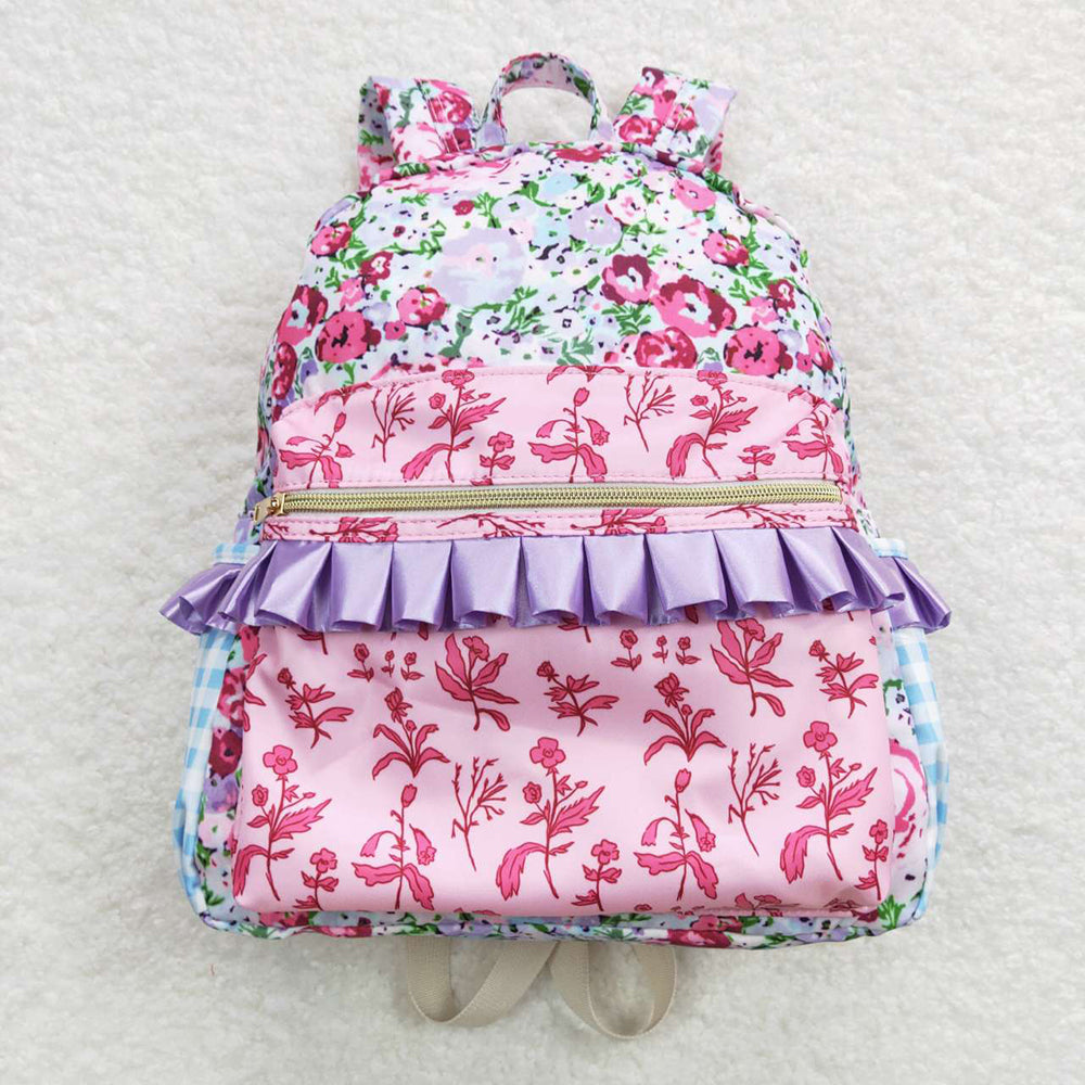 Sibling Baby Girls Floral Print Ruffle Back Bags