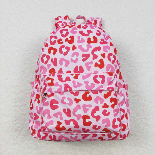 Sibling Baby Girls Pink Leopard Bows Plaid Back Bags