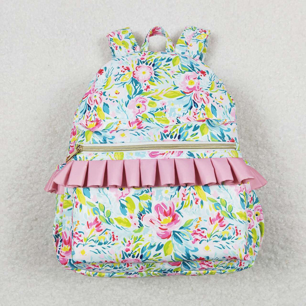 Sibling Baby Girls Floral Print Ruffle Back Bags
