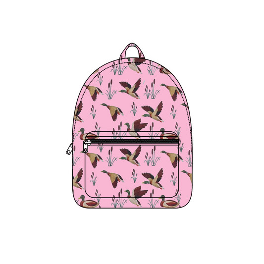 Baby Kids Girls Pink Ducks Backpack Zip Back Bags Preorder