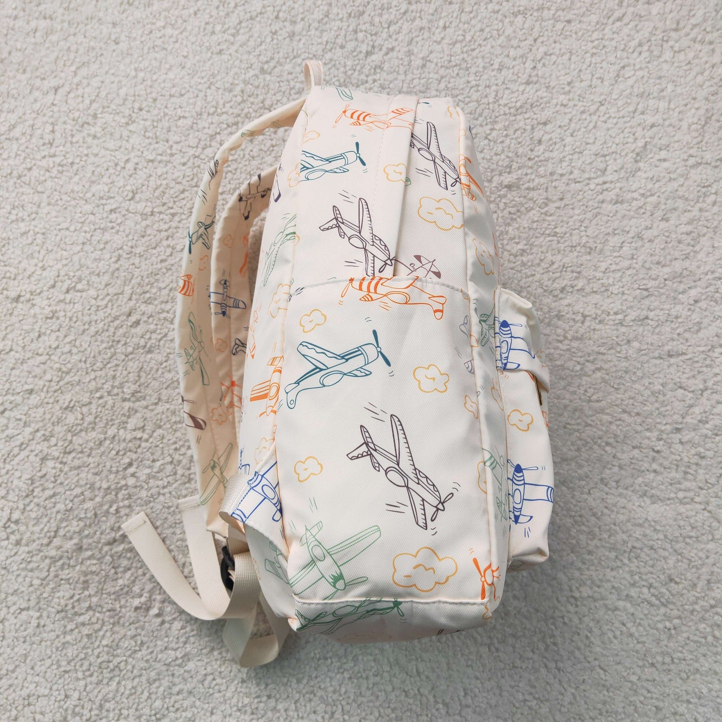 Baby Kids Colorful Planes Clouds School Backpack Back Bags