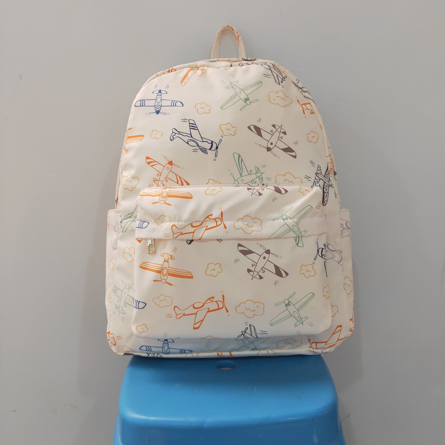 Baby Kids Colorful Planes Clouds School Backpack Back Bags
