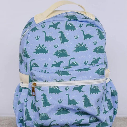 Baby Kids Boys Green Dinosaurs Backpack Zip Back Bags Preorder