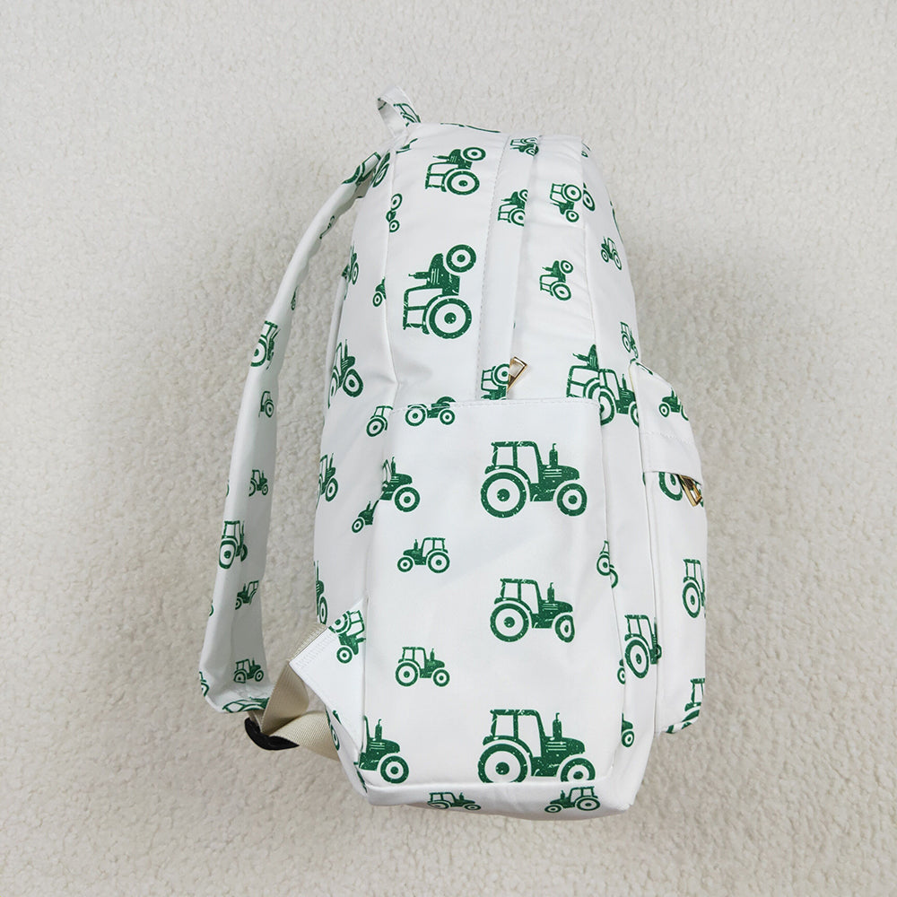 Baby Kids Boys Green Tractor Backpack Zip Back Bags