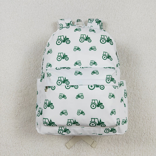 Baby Kids Boys Green Tractor Backpack Zip Back Bags